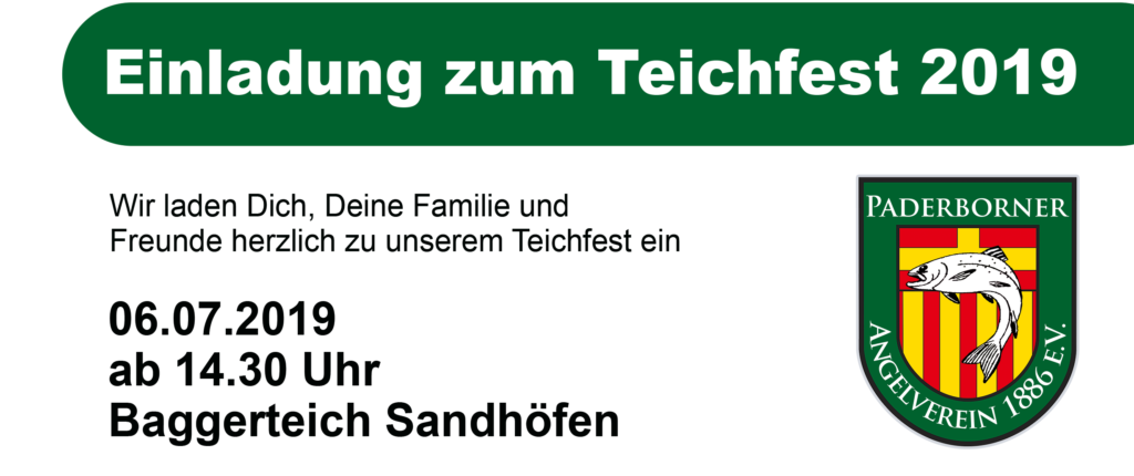 Der Paderborner Angelverein lädt zu seinem Teichfest ein